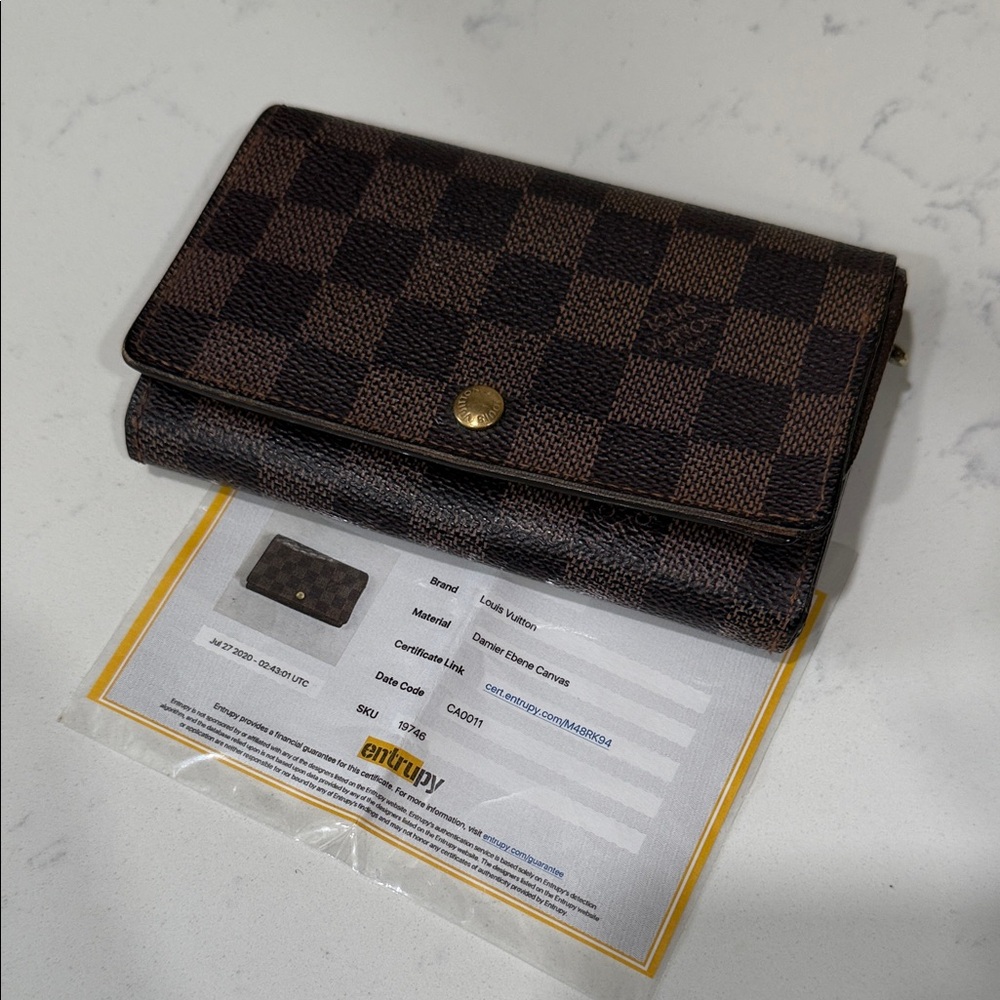Checkered Brown Wallet